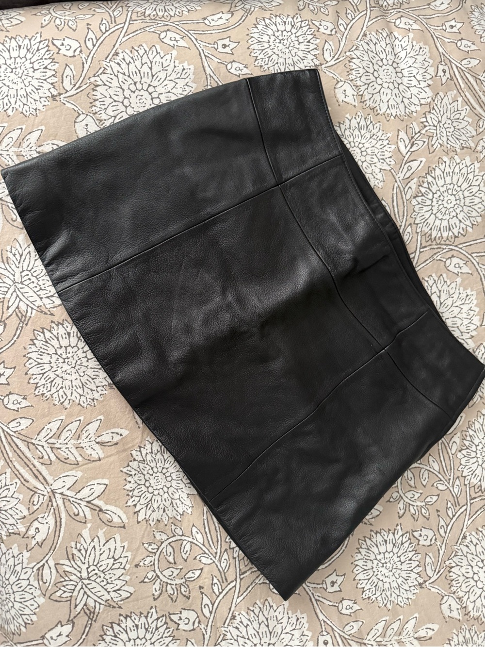Classic Black Leather Mini Skirt